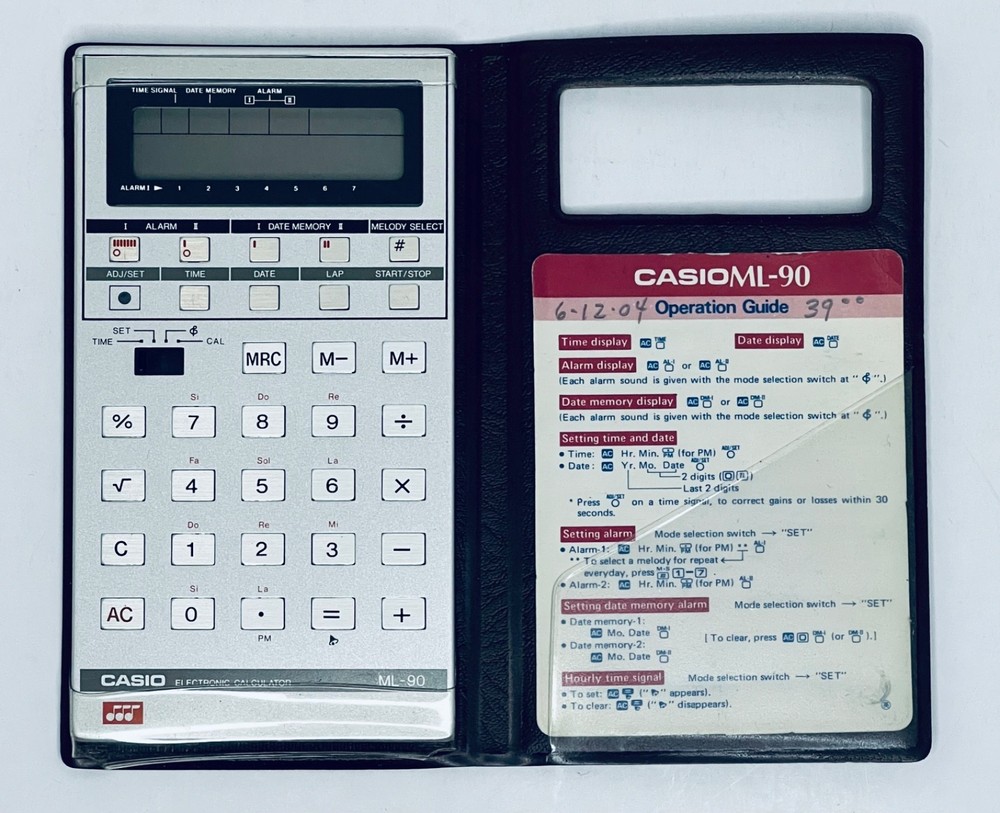Casio ML90 Melody Clock Calculator Tested Working