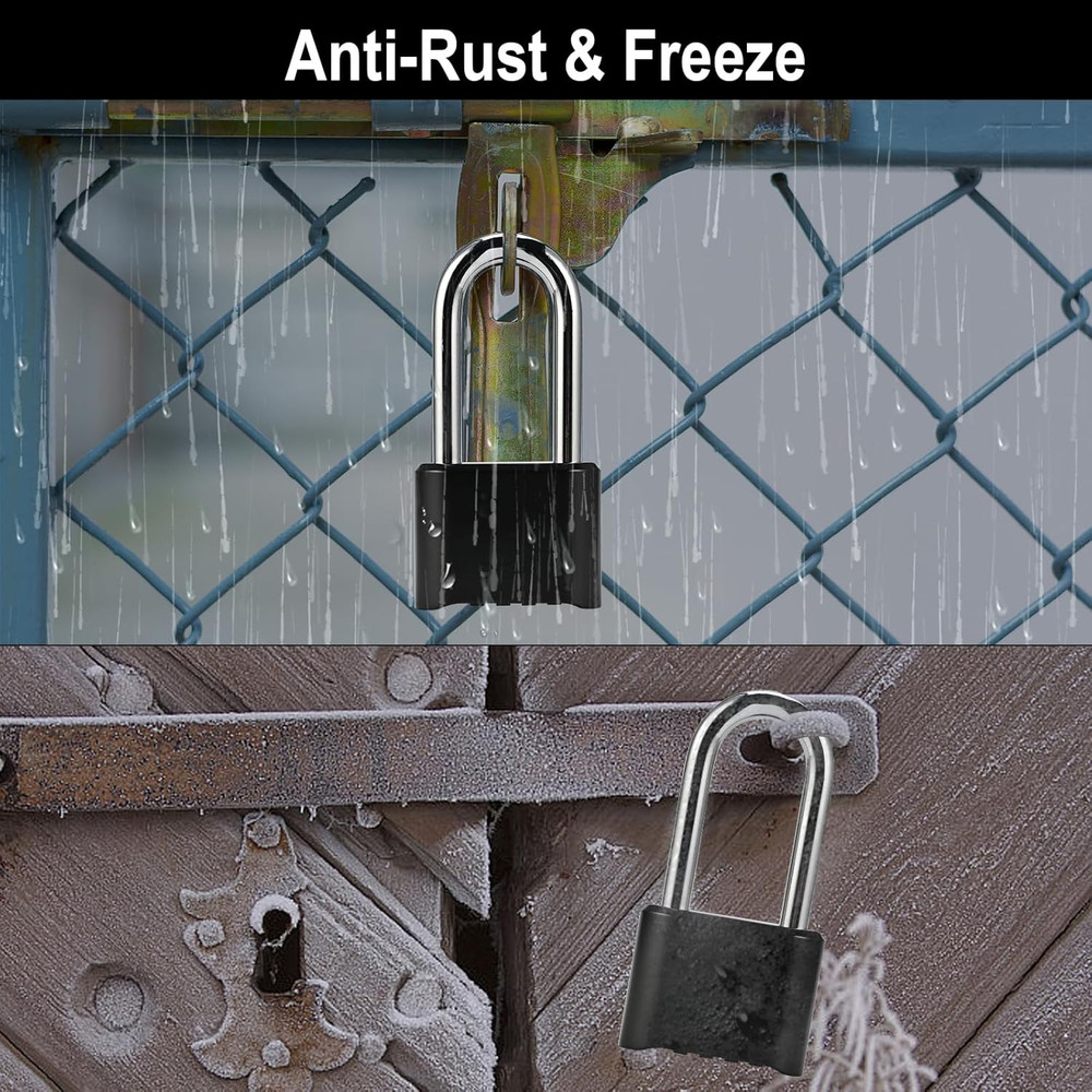 2Pcs Combination Lock, 4-Digit Heavy Duty Combo Lock, Combination Padlock Outdoo