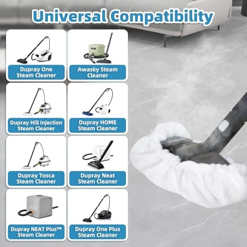 6 Pack Large Bonnets (Rectangle) Steam Mop Pads Compatible with Dupray Steam