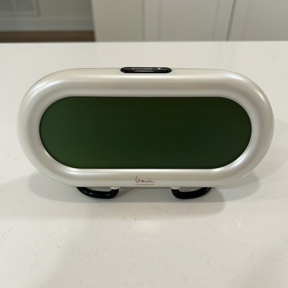 MICHAEL GRAVES DESIGN Postmodern Pearlized White LCD Display Alarm Clock & Date