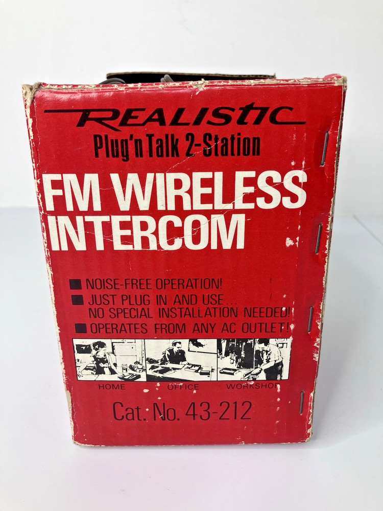 Vintage Realistic FM Wireless Intercom Plug' n Talk 2-Station ~ Tested