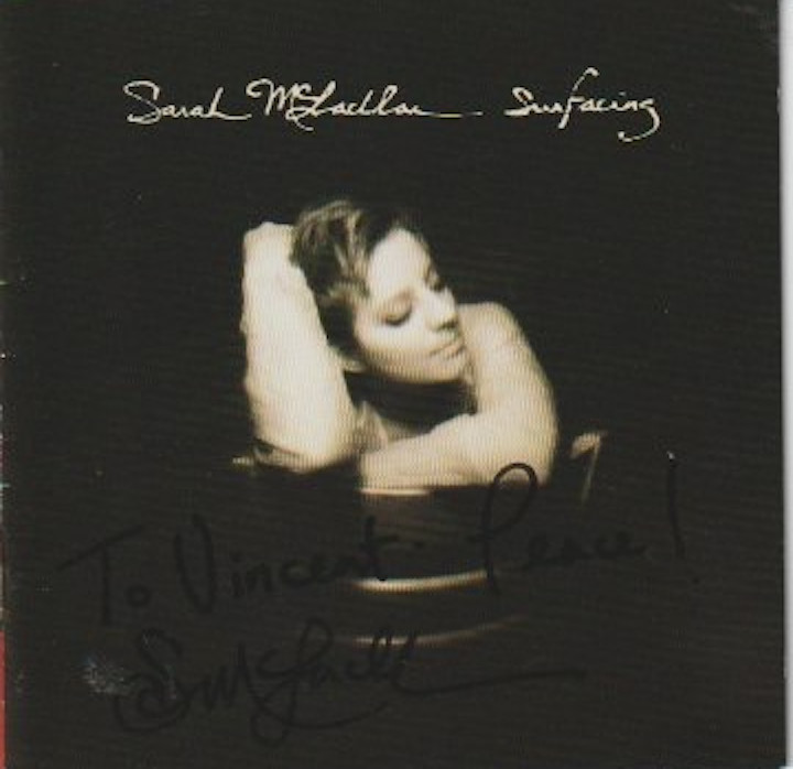 Sarah McLachlan signed Surfacing cd