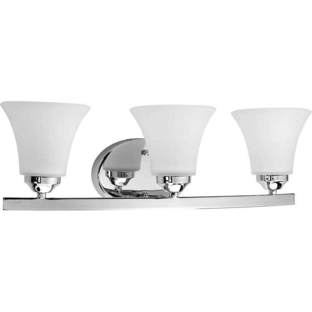 Adorn 3-Light Polished Chrome Etched Glass Bath Vanity Light by Progress Light