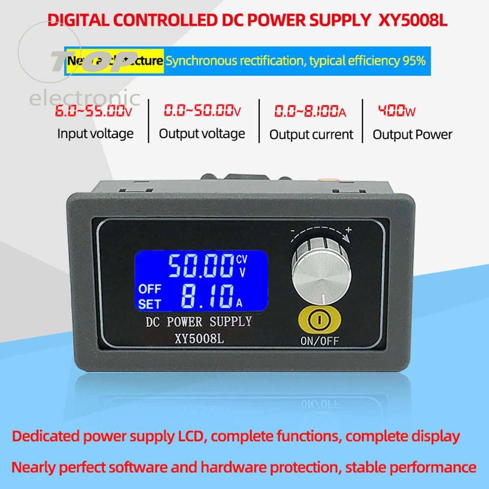 DC 50V 8A 400W Constant Voltage Buck Module Adjustable Regulated Power Supply