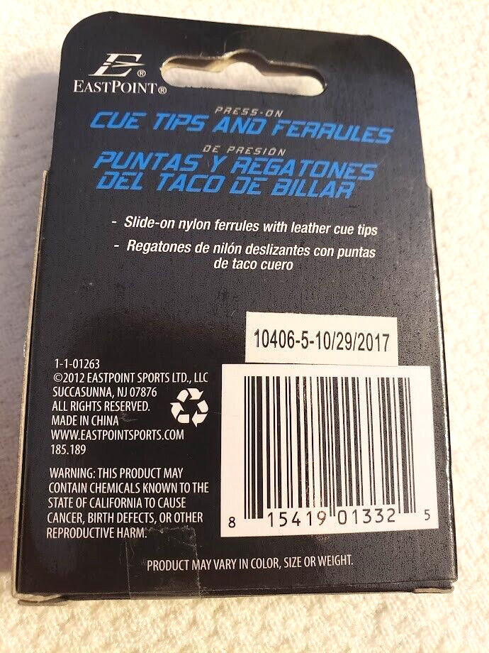 Eastpoint Press on Cue Tips and Ferrules SIX PIECES