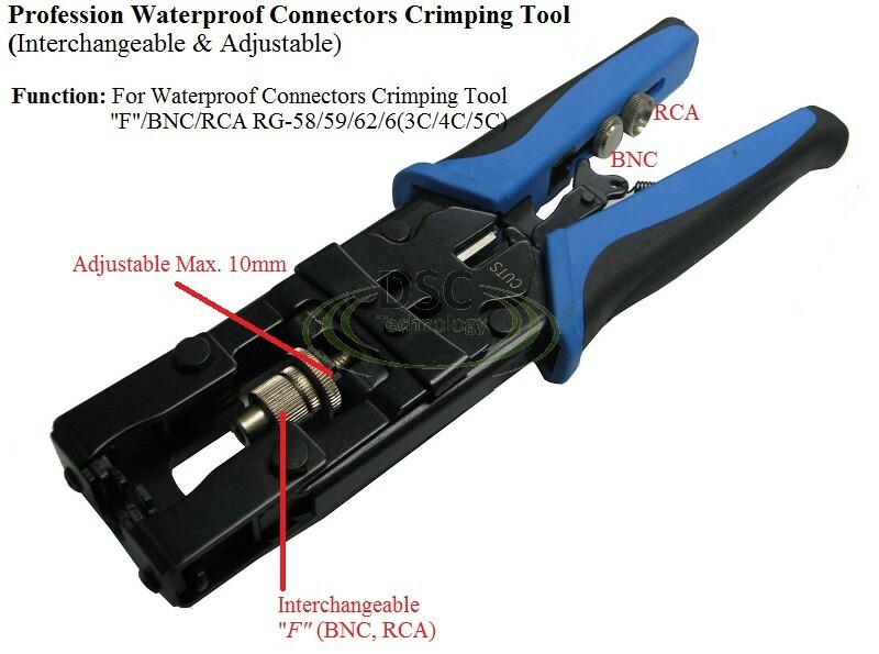 CRIMP TOOL RG59/RG6 CONNECTOR COAX COMPRESSION BNC/RCA and Stripper