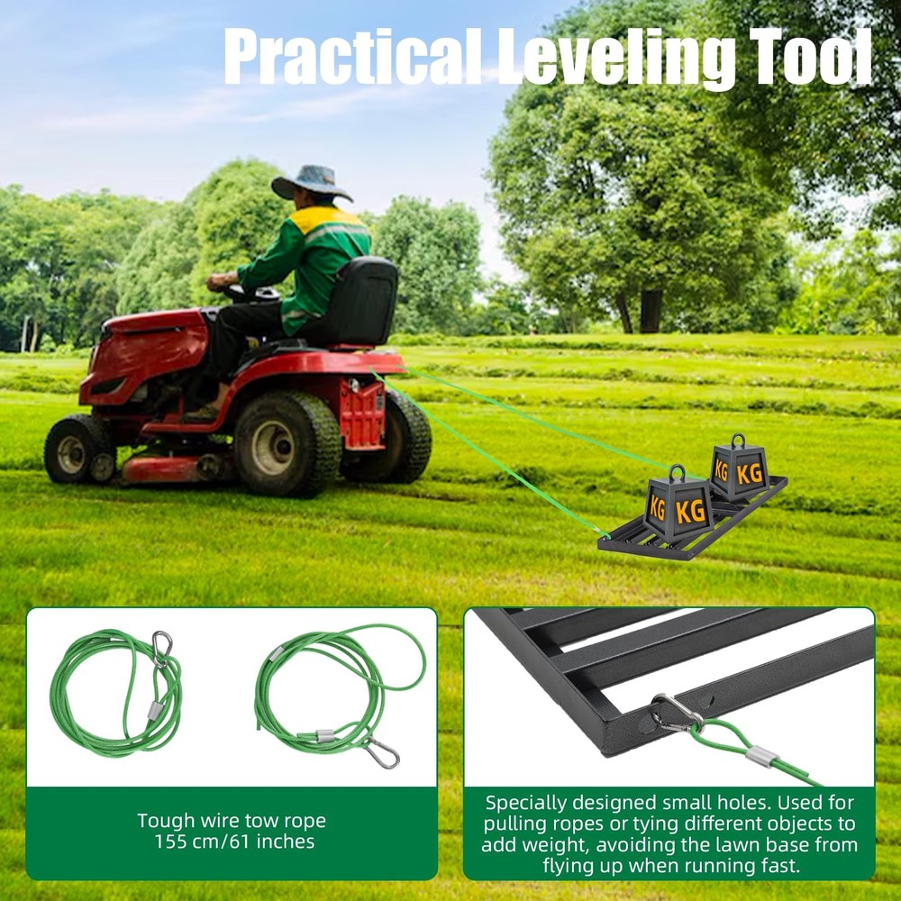 Lawn Leveling rake 34.1"x9.4" Levelawn Tool with 70.5" Adjustable Long Handle...