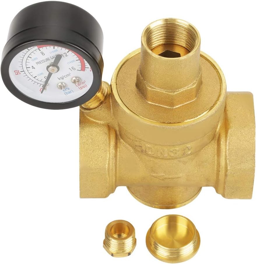 DN32 Pressure Reducers, 1-1/4inch Brass Valve with Limiter 1-1/4''...