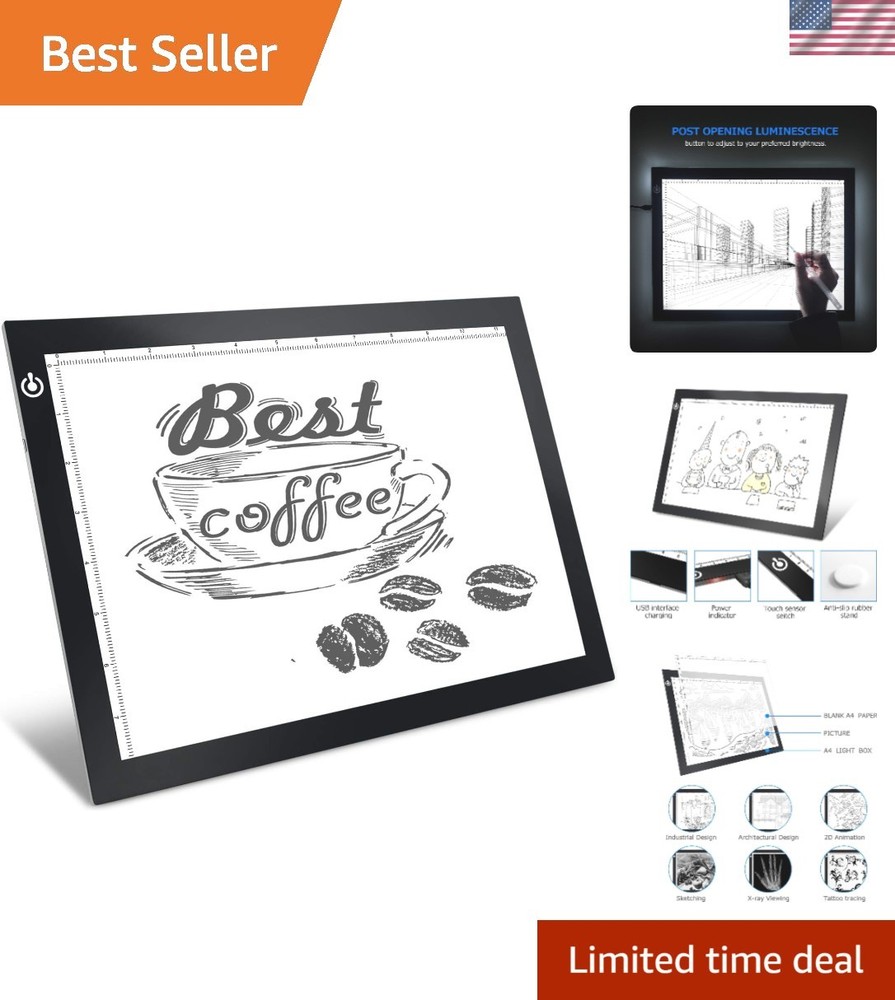 Lightweight A4 LED Tracing Pad - Adjustable Brightness for Art Projects