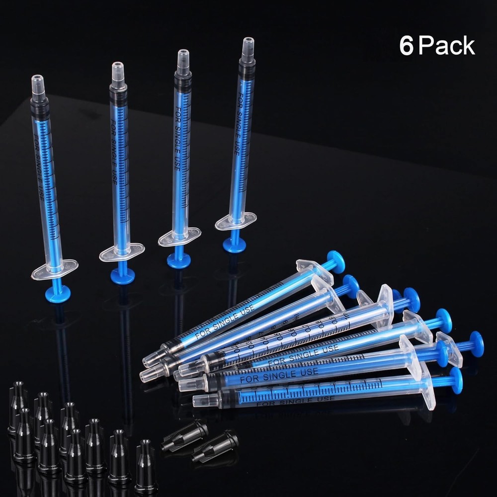 1ml Plastic Syringe Without Needle for Liquid - Measuring Syringes with Caps...