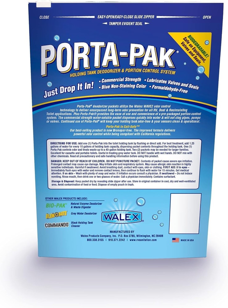 Porta-Pak 10-Pack RV Deodorizer Drop-Ins - Fresh Scent, Odor Control Solution