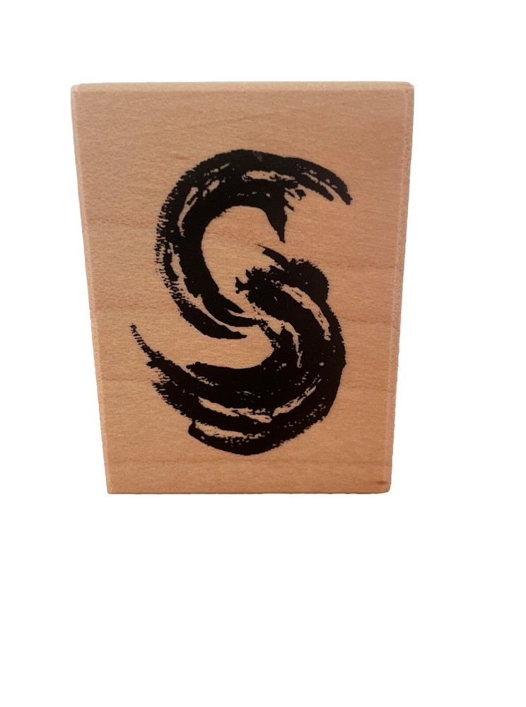 Scratched letter S Club Scrap rubber stamp