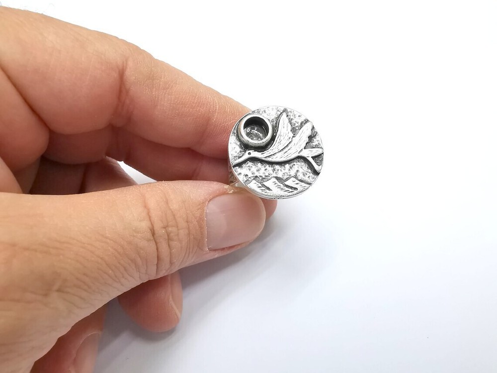 Bird Ring Blank Setting, Cabochon Mounting, Adjustable Resin Base, Inlay Ring