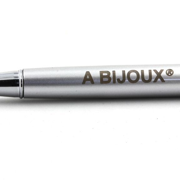 Brazilian Ruby Mineral Pen. Gray Color.