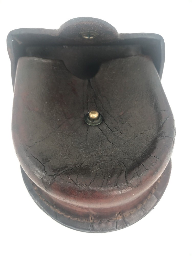 Vintage Leather Compass Belt Holder Case Brown
