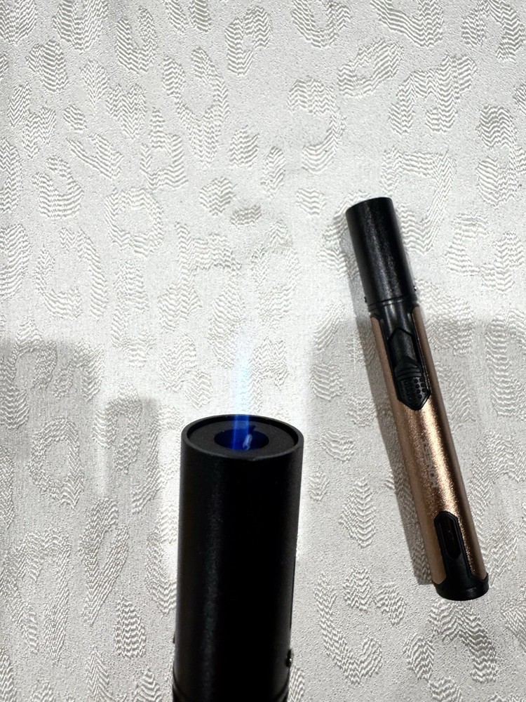 2 Pack Butane Torch Lighters, 6-inch Refillable Pen Lighter Adjustable Jet Flame