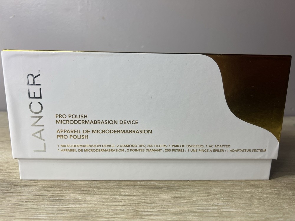 Lancer Pro Polish Microdermabrasion Device Skincare Diamond Tip Suction Open Box