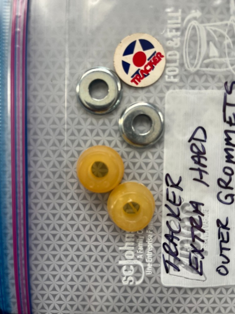 Tracker  Extra Hard Outer Rubber Bushing Grommets for Skateboard clear NOS