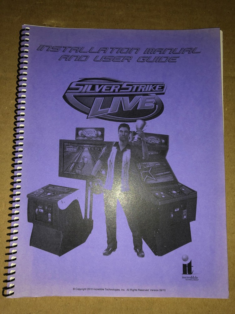 INCREDIBLE TECHNOLOGIES SILVER STRIKE LIVE ARCADE MANUAL ORIGINAL