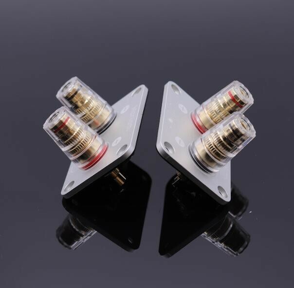 1pcs 65x45mm Square 2-Way Speaker Junction Box Copper Terminal Binding Post DIY