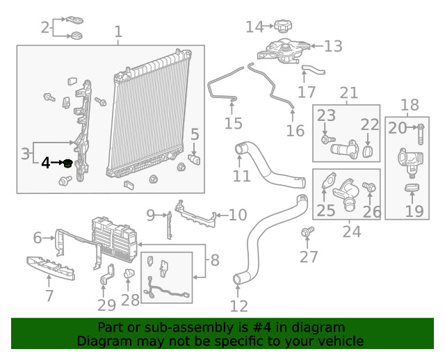 Genuine GM Radiator Mount 22947568