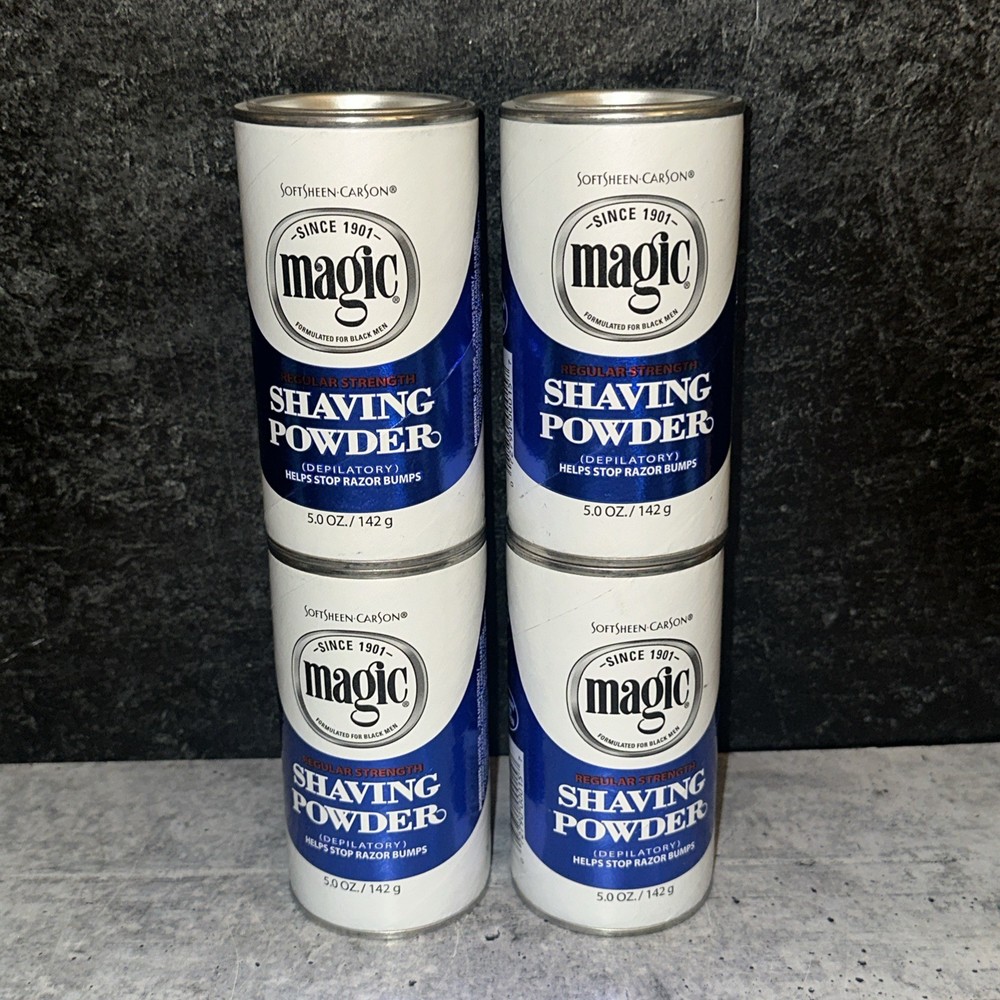 4 Pack Softsheen-Carson Magic Shave Regular Strength Shaving Powder, 5 oz