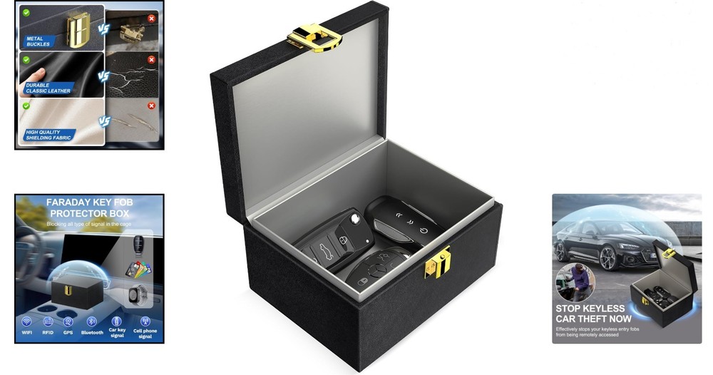 Double-Layer Signal Blocking Faraday Box for Car Keys | Essential Security Tool