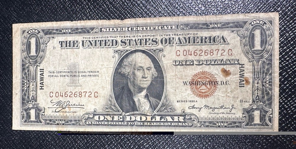 1935-A $1 Hawaii Silver Certificate Emergency Issue (0834)