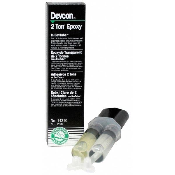 Devcon 14310 Construction Adhesive, 2 Ton Epoxy Series, Clear, 25 Ml, Syringe,