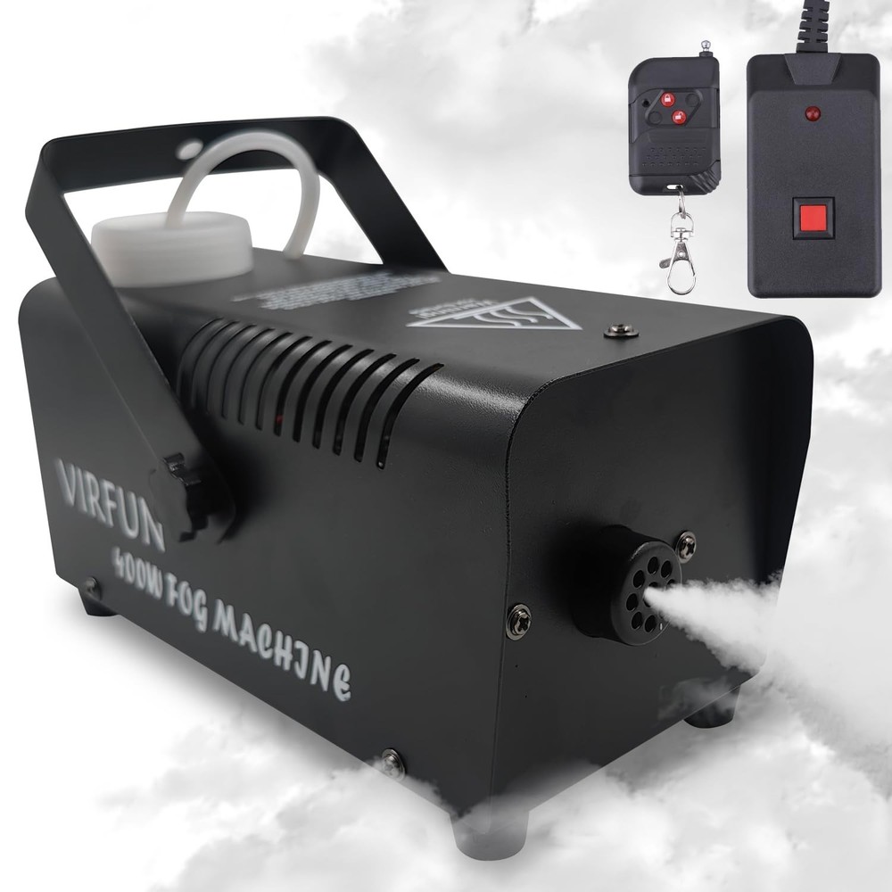 VIRFUN Fog Machine, Smoke Machine with Wireless&Wired Remote Control for Hallowe