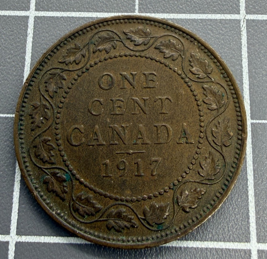 1917 Canada One Cent 1c Copper Coin