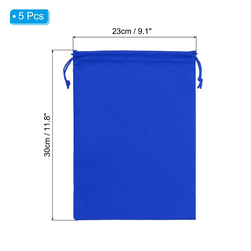 Ski Goggle Bag, 5 Pcs Soft Microfiber Drawstring Pouch, 23cmx30cm, Blue