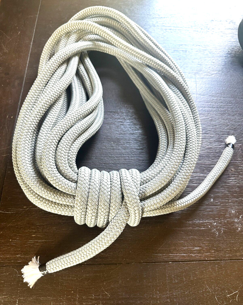 9/16 x 60 ft. Double Braid-Yacht Braid Polyester Rope Gray