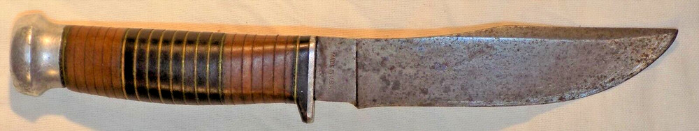 KNIFE, VINTAGE, FIXED BLADE, CATTARAUGUS, WITH SHEATH