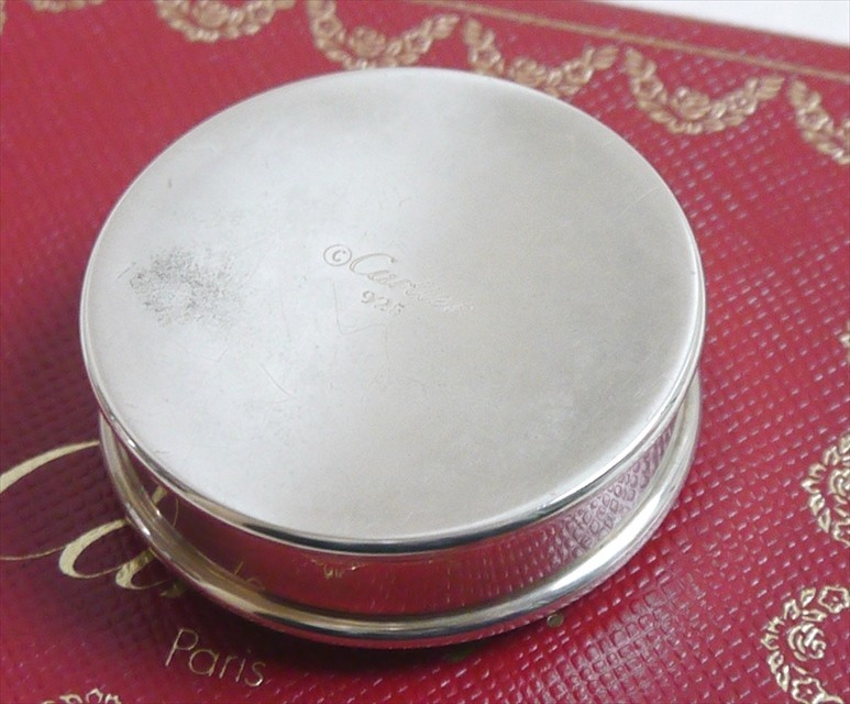 Authentic Cartier Vintage pill case accessory case Sterling Silver #8335