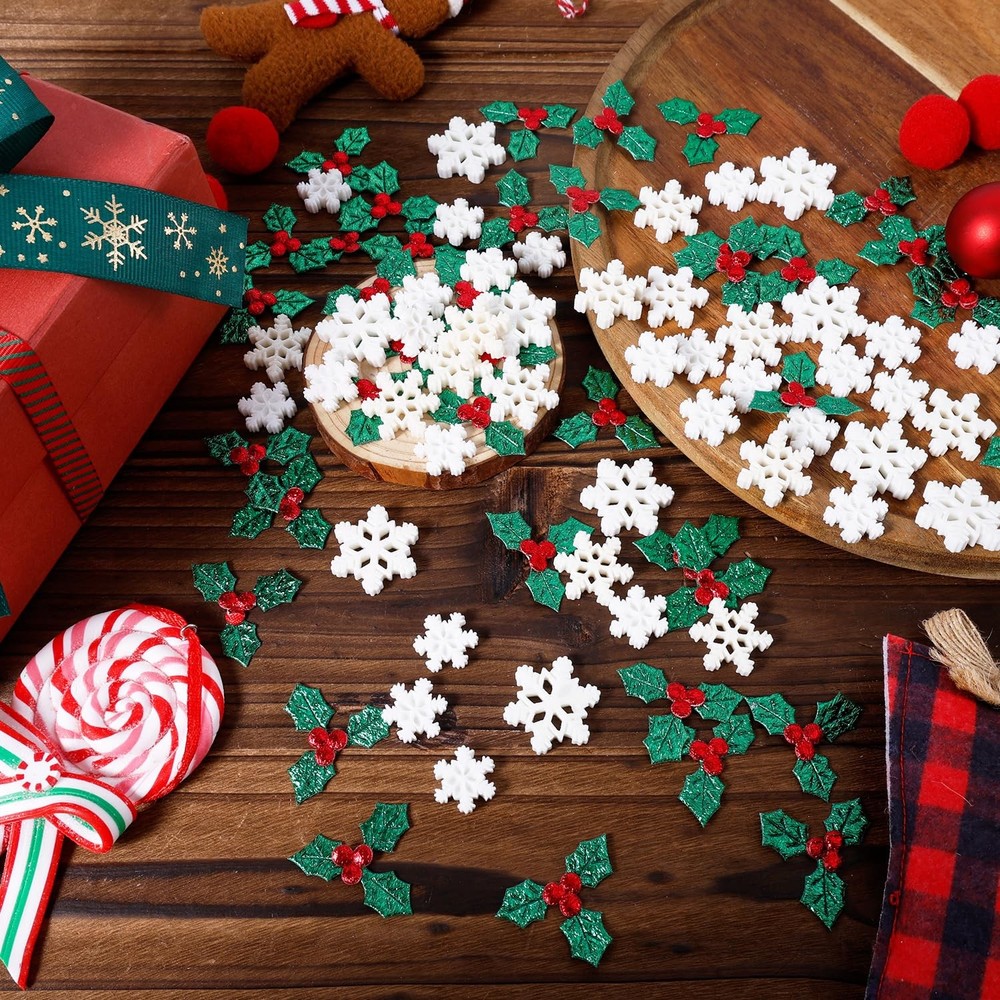 150pcs Miniature Christmas Decorations, Medium, Red and Green; White