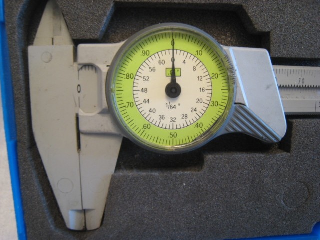 DIAL CALIPERS IN BLUE BOX MADE IN SWITZERLAND