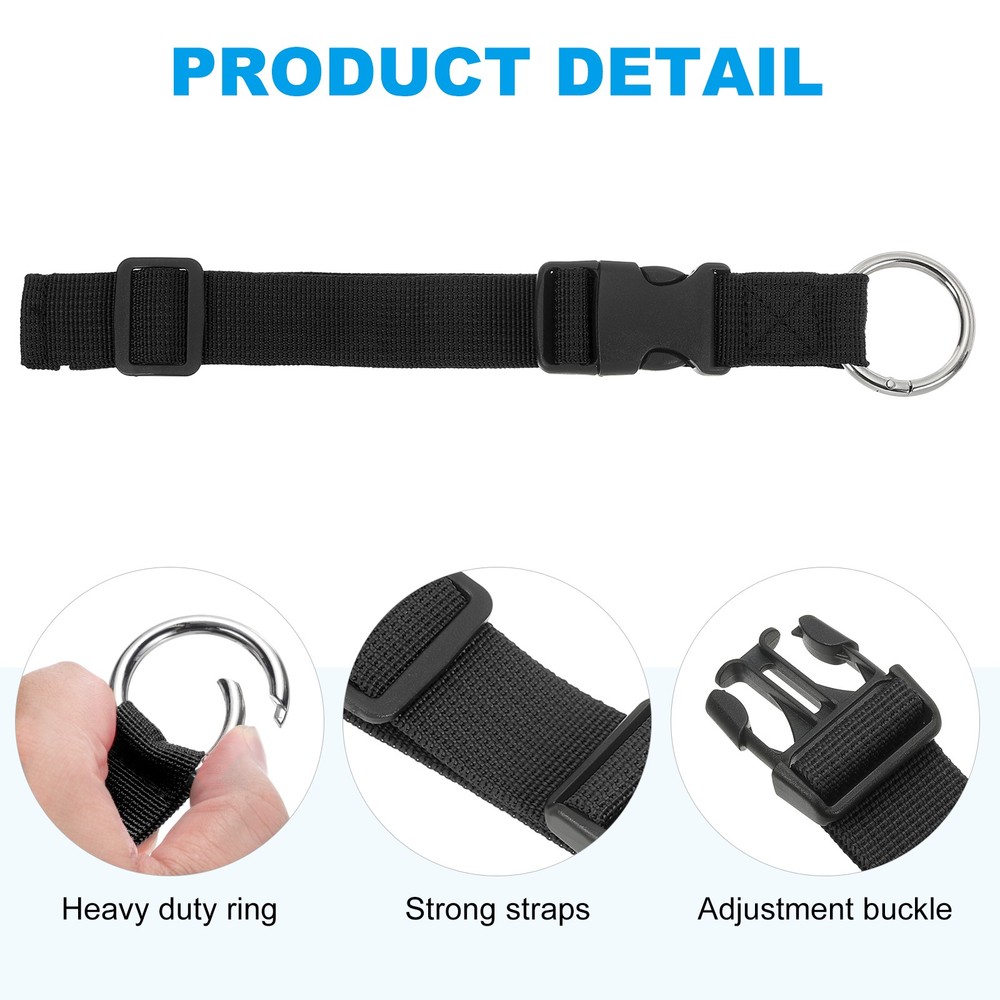 2pcs Add a Bag Luggage Straps Adjustable Suitcase Belt Plastic, Black