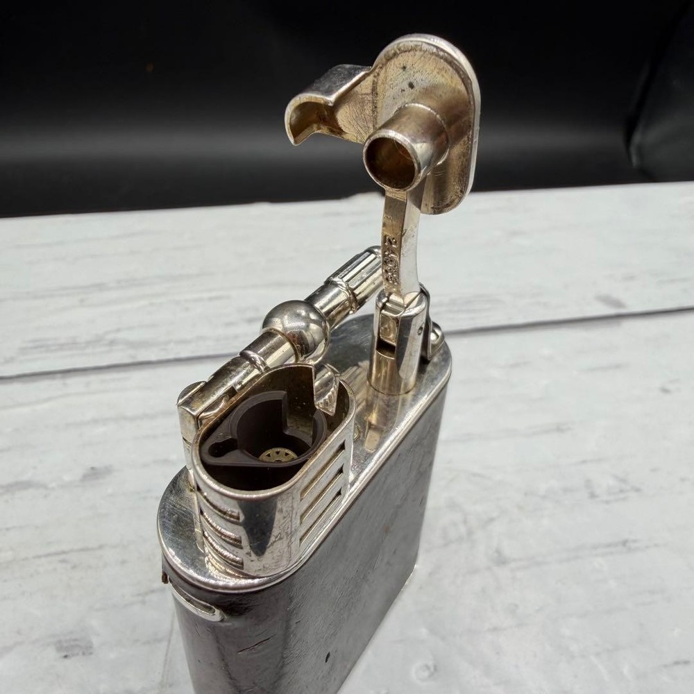 Dunhill Unique Hammer lighter bordeaux silver Vintage Working without Box