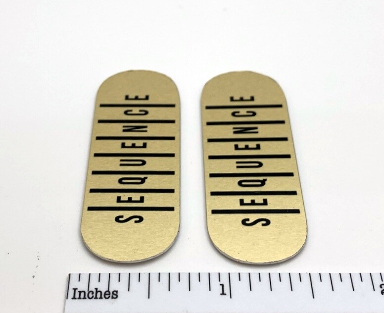 Sequence Speaker Badge Logo Emblem PAIR Custom Made Aluminum