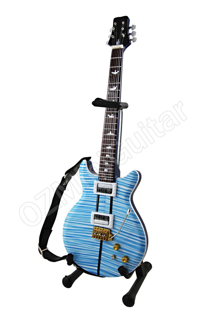 Miniature Guitar Carlos Santana Blue Whale & Strap