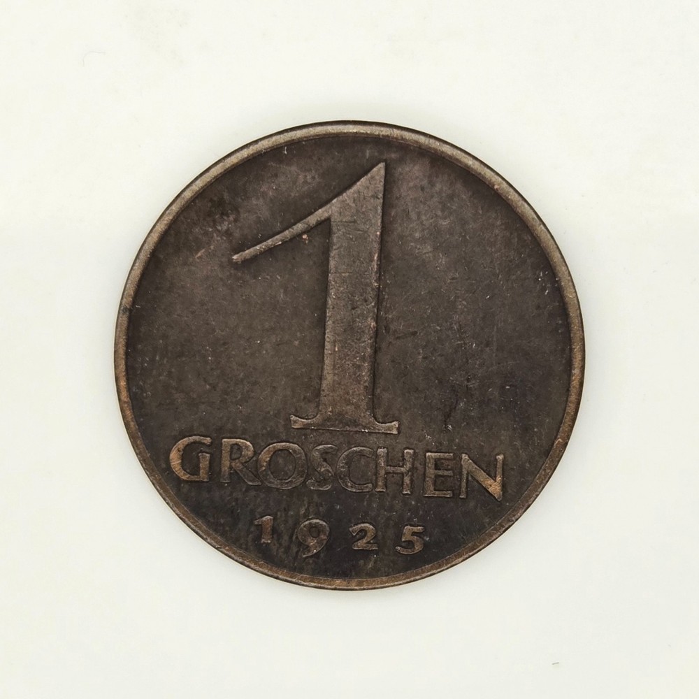 1925 Austria 1 Groschen Coin Austrian Eagle One Groschen Circulated