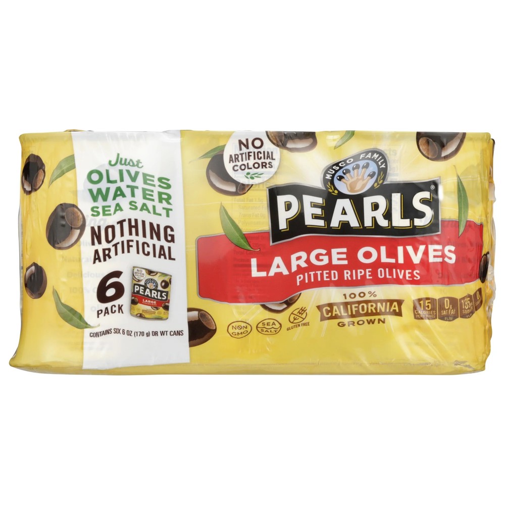 Ripe pitted black olives pantry staple