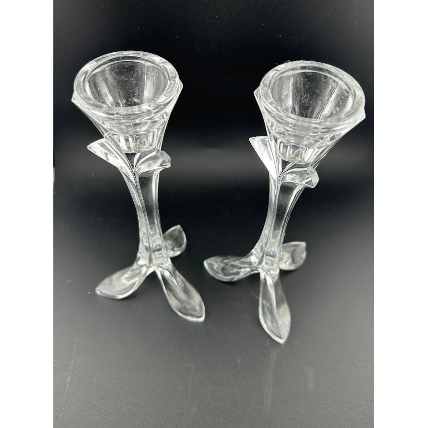 Cristal D'arques Bandol Crystal Candlestick Pair 2