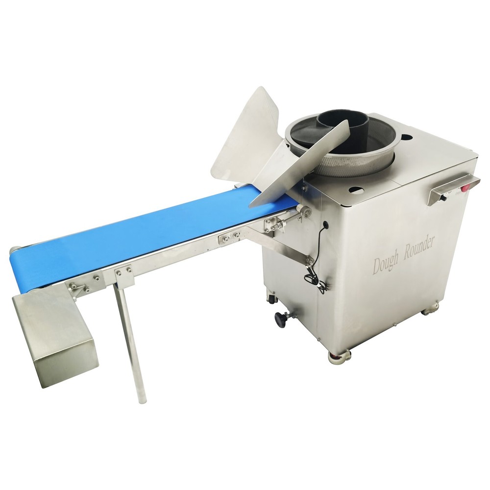 110V Vertical Type Electric Dough Rolling Machine 1-10.5oz with Conveyor Belt