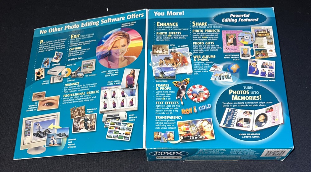 Photo Explosion Digital Photo Studio Software CD Photo Editing Big Box 2002 PC