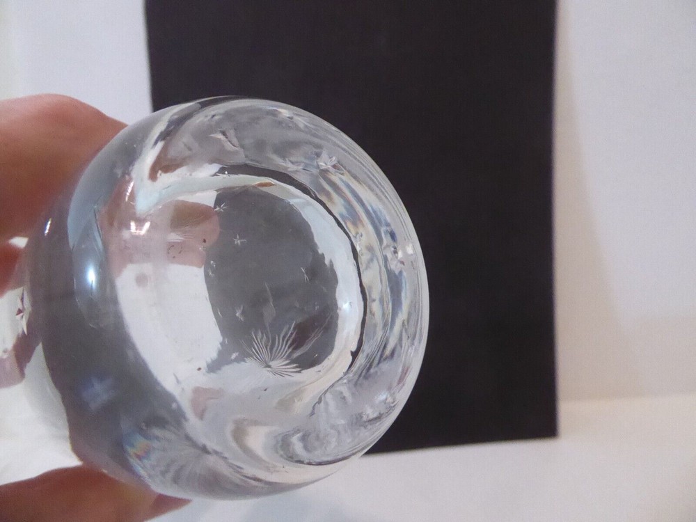 Crystal Vase 8” with Weighted Bottom, Engraved Star Pattern, Elegant (S2