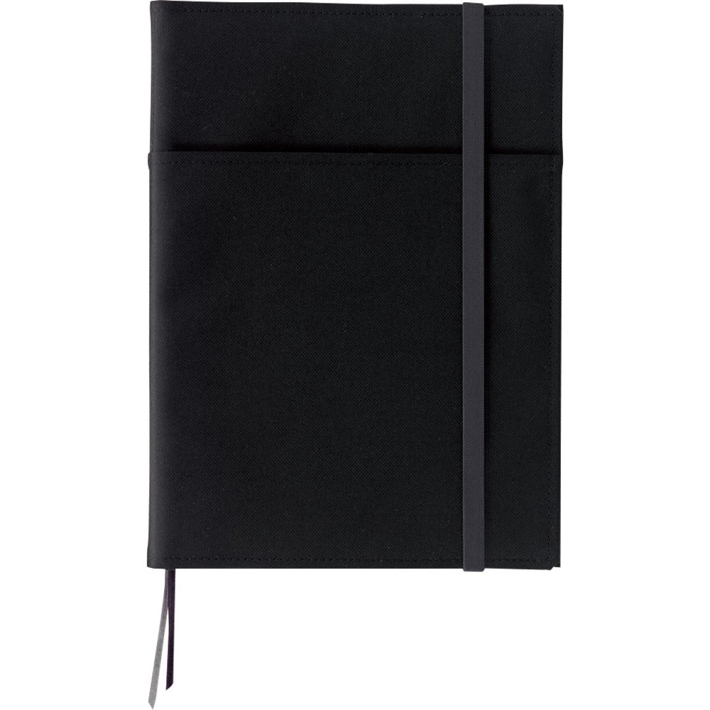 B5 Black Blank Notebook Cover Secure Fastening Water Resistant with Pen Loop