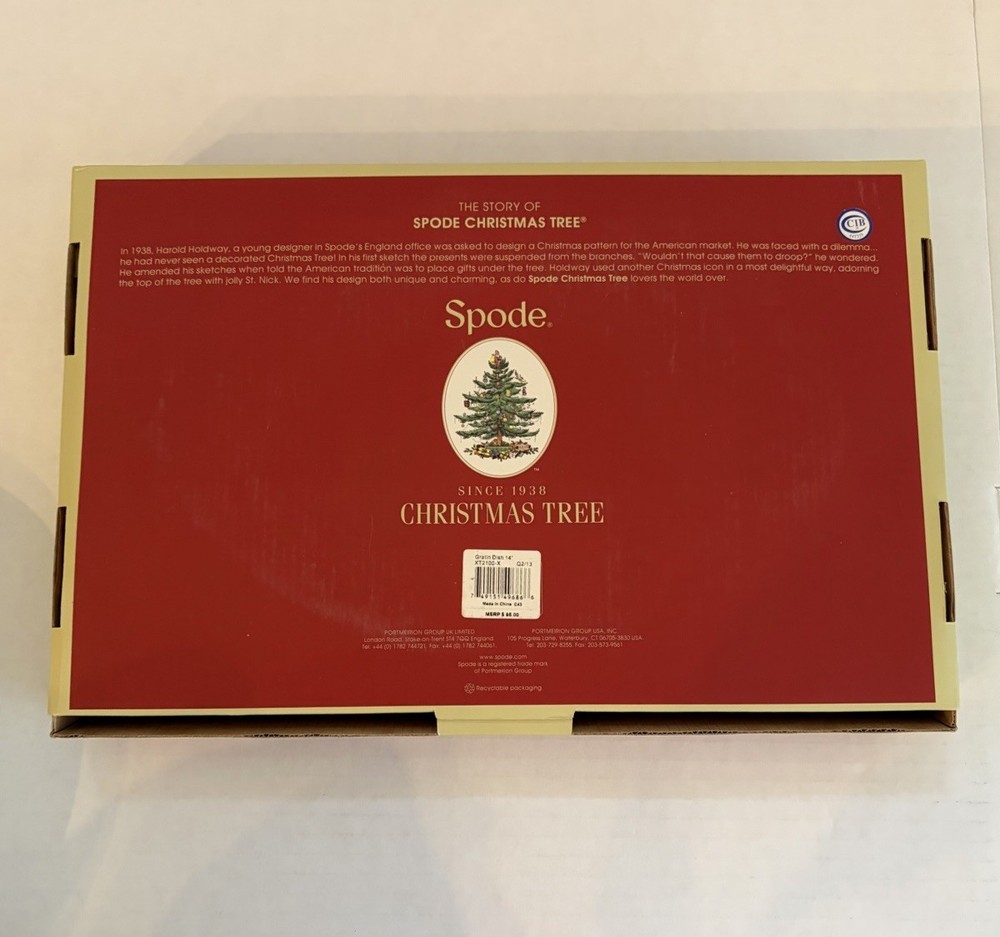 Spode Christmas Tree 14” Gratin Dish w/ Box