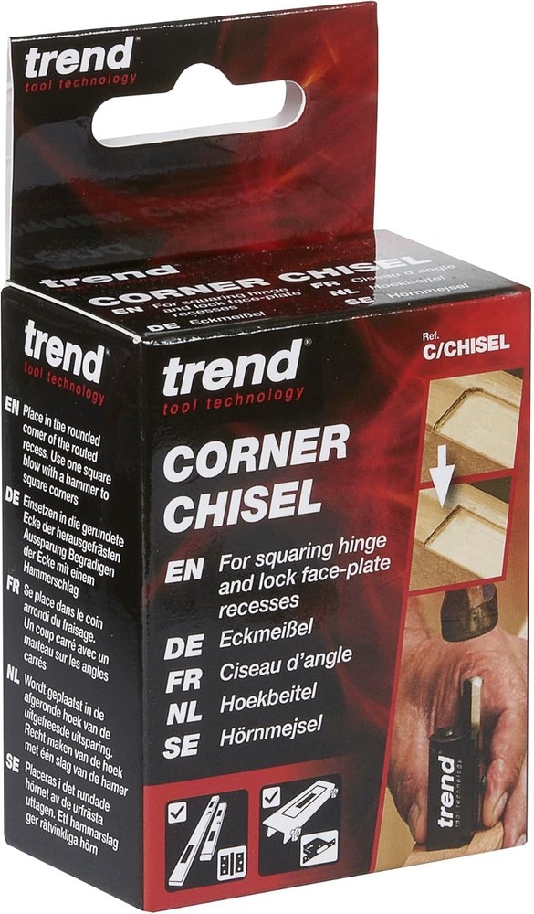 Trend Hinge Recess Squaring Corner Chisel, Quickly Square Up Rounded Small